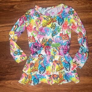 Bums & Roses My Little Pony Ruffle Top Bamboo Kidcore 4T
